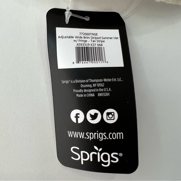 Sprigs Adjustable Wide Brim Striped Bucket Hat - Picture 6 of 9